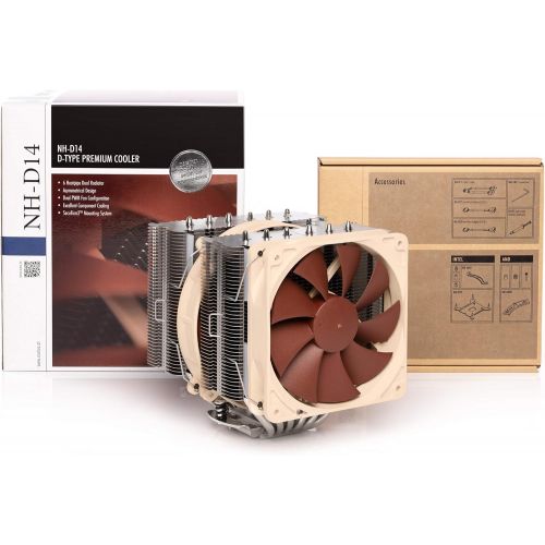  Noctua NH-D14, Premium CPU Cooler with Dual NF-P14 and NF-P12 Fans (Brown)