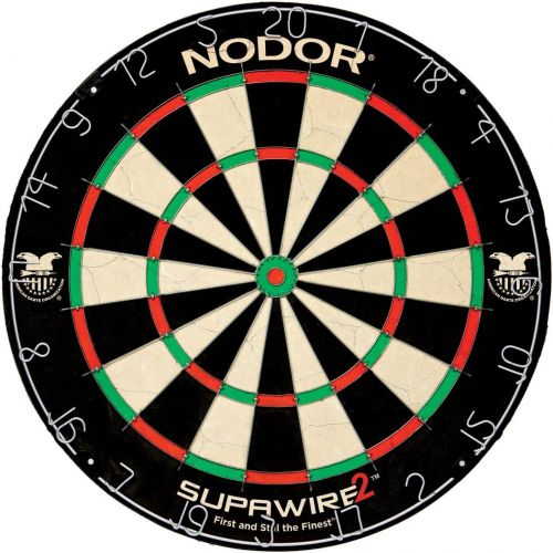  Nodor Supawire 2 Regulation-Size Bristle Dartboard with Moveable Number Ring and Hanging Kit