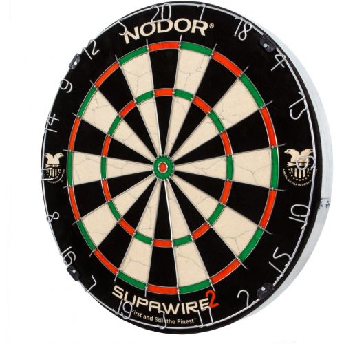  Nodor Supawire 2 Regulation-Size Bristle Dartboard with Moveable Number Ring and Hanging Kit