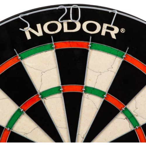  Nodor Supawire 2 Regulation-Size Staple-Free Bristle Dartboard with Moveable Number Ring and Hanging Kit