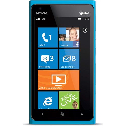  Nokia Lumia 900 AT&T GSM Unlocked 4G LTE Windows 7.5 Smartphone - Cyan Blue