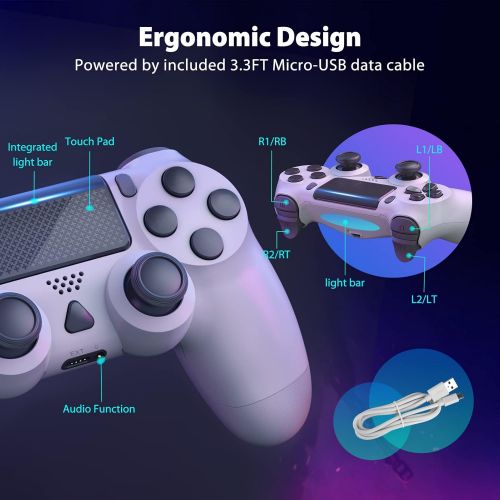  [아마존베스트]Nolansend Wireless Controller Compatible with PS4, Dual Vibration Wireless Gamepad Controller Remote Joystick Compatible with Playstation 4/Pro/Slim with Motion Motors, Audio Function and US