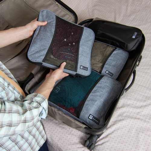  Nomadz Compression Packing Cubes Travel Luggage-Organizer Set Packs More in Less Space