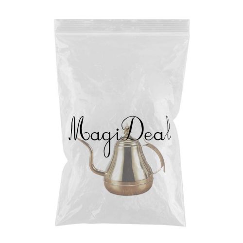  Non-brand non-brand MagiDeal 1.2L / 1.8L Vintage Edelstahl Schwanenhals Teekanne Kaffeekanne, Silber/Gold - 1.2L Gloden