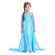 NonEcho Glitter Princess Costumes Girls Ice Queen Dress up Kids Halloween Fancy Outfit