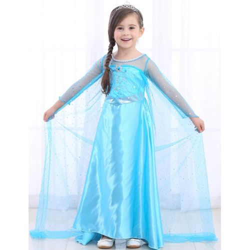  NonEcho Glitter Princess Costumes Girls Ice Queen Dress up Kids Halloween Fancy Outfit