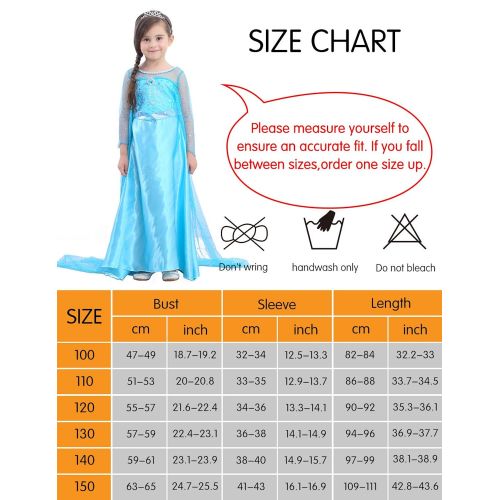  NonEcho Glitter Princess Costumes Girls Ice Queen Dress up Kids Halloween Fancy Outfit