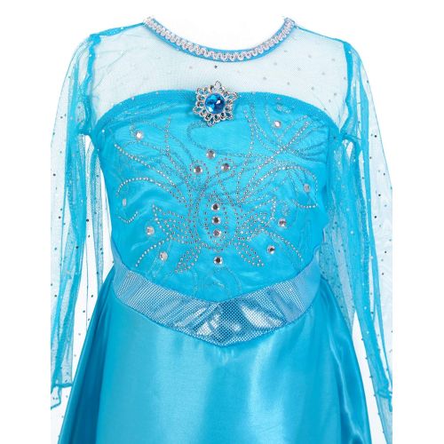  NonEcho Glitter Princess Costumes Girls Ice Queen Dress up Kids Halloween Fancy Outfit