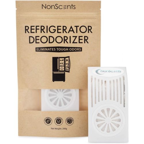  NonScents Refrigerator Deodorizer - Fridge and Freezer Air Purifier - Outperforms Baking Soda