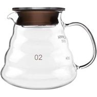 Non-brand non-brand Homyl Kaffeekanne Teekanne aus Glas, Kaffeefilter Glastrichter, Spuelmaschinengeeignet - 360 ml