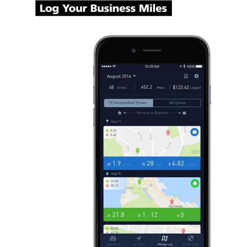  [아마존핫딜][아마존 핫딜] Nonda nonda ZUS Smart Car Charger, Car Charger with App to Save Cars Location and Monitor Car Battery, 2 Ports Car Charger with Led for iPhone XS/Max/XR/X/8/7/6/Plus