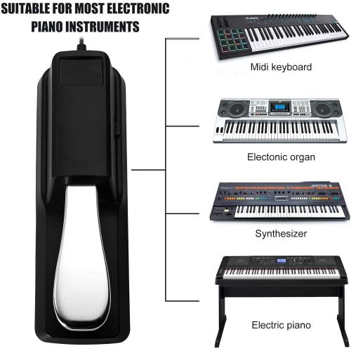  [아마존베스트]None/Brand Sustain Foot Pedal for Keyboards Digital Piano Polarity Switch for MIDI Keyboards Universal Sustain Pedal,Heavy-Duty Electronic Keyboards Peda, Digital Pianos, Synth