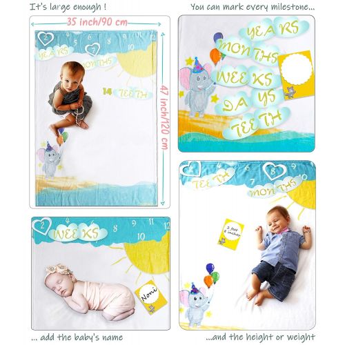  Nonidoo Baby Milestone Blanket for Girls & Boys | Milestone Blanket Super Soft, Fluffy, Fleece, Large Toddler Blanket | Baby Shower & Baby Registry Gift
