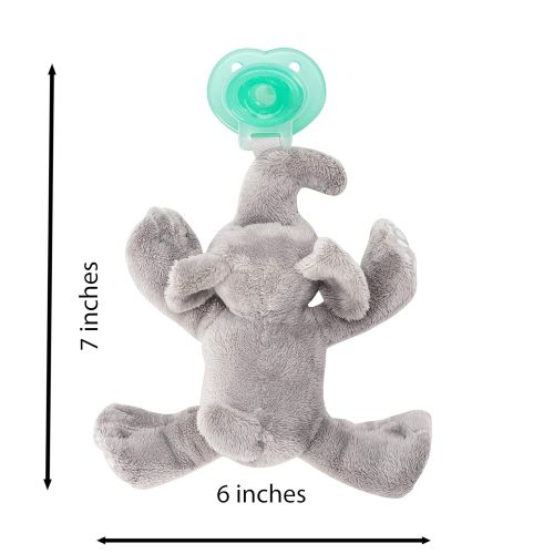  [아마존베스트]Nookums Paci-Plushies Buddies - Elephant Pacifier Holder - Plush Toy Includes Detachable Pacifier, Use...