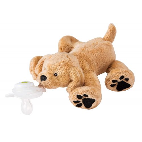  [아마존베스트]Nookums Paci-Plushies Buddies - Retriever Pacifier Holder - Plush Toy Includes Detachable Pacifier, Use...