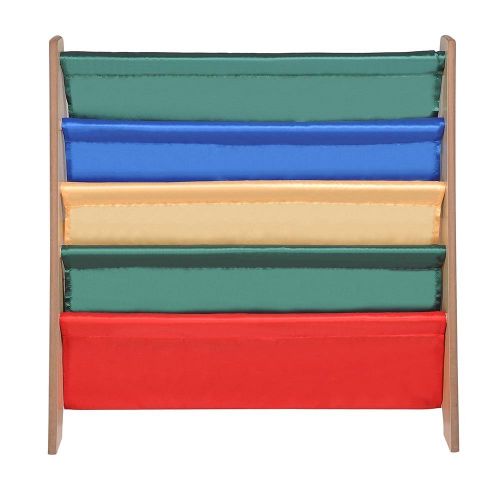  Noooshi Wood Kids Book Shelf Sling Storage Rack Organizer Bookcase Display Holder Opt.