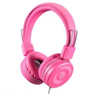 Kids Headphones-noot products K22 Foldable Stereo Tangle-Free 3.5mm Jack Wired Cord On-Ear Headset for Children/Teens/Girls/Smartphones/School/Kindle/Airplane/Plane/Tablet-Flamingo