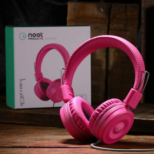  Kids Headphones-noot products K22 Foldable Stereo Tangle-Free 5ft Long Cord 3.5mm Jack Plugin Wired On-Ear Headset for iPad/AmazonKindle,Fire/Girls/Boys/School/Laptop/Travel/Plane/