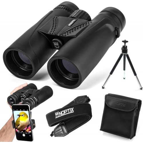  [아마존베스트]Noptix 10x42 Binoculars for Bird Watching - Professional HD Quality Roof Prism Bird Watching Binoculars for Adults - Perfect for Birding, Travel, Hunting, and Stargazing - Includes Tripod