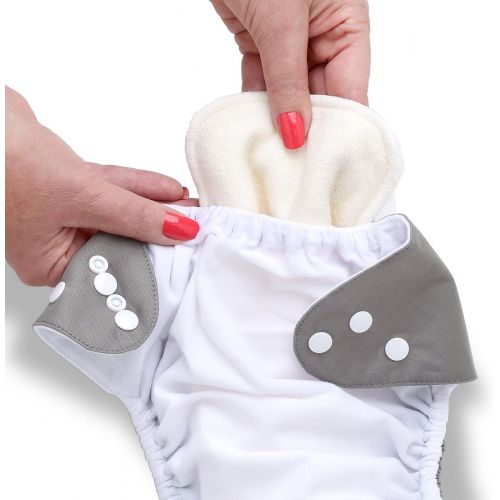  [아마존베스트]Bamboo Cloth Diaper Inserts for Pocket or Cover Diapers from Noras Nursery - One Size Fits All (10 Pack, Soft Bamboo)