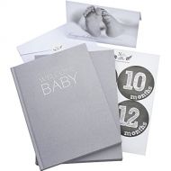 [아마존베스트]Nora's Nursery Baby Book Memory Journal - Unisex Linen Wrapped with Monthly Stickers & Card  Baby Shower Gift or Scrapbook Keepsake