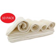Noras Nursery Reusable Cloth Diaper Inserts for Pocket or Cover Diapers Pack of 10, Washable 4 Layer Bamboo Viscose Microfiber Pocket Nappy Insert, Adjustable Liners Diaper Booster Pads