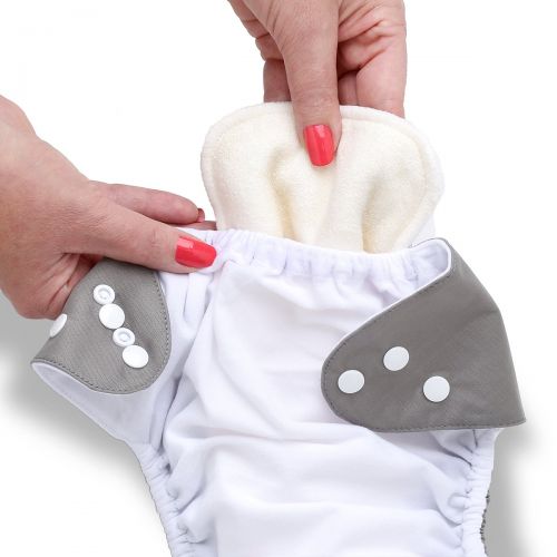  Noras Nursery Reusable Cloth Diaper Inserts for Pocket or Cover Diapers Pack of 10, Washable 4 Layer Bamboo Viscose Microfiber Pocket Nappy Insert, Adjustable Liners Diaper Booster Pads