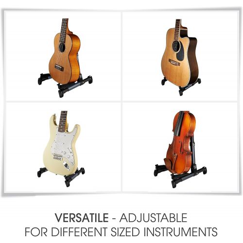  Nordic Essentials Folding Instrument Stand for Guitar, Bass, Violin, Ukulele, Banjo, Mandolin (Metallic Dark Blue)