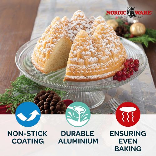  Nordic Ware Pine Forest Bundt Pan, Metallic