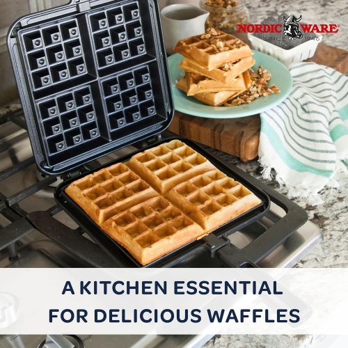  NordicWare 15040 Cast Aluminum Stovetop Belgium Waffle Iron: Electric Waffle Irons: Kitchen & Dining