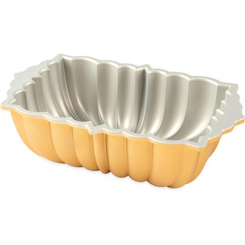  Nordic Ware Classic Fluted Cast Loaf Pan, 6 Cup Capacity, Gold