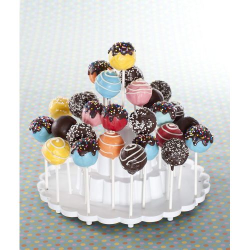  Nordic Ware 50008 Tiered Cake Pop Display Stand, Holds 37 pieces, White