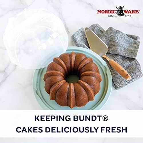  Nordic Ware Bundt Cake Keeper, Plastic, 13 in L X 12 in W X 7 in H, Red