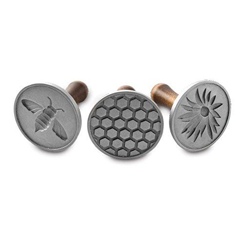  Nordic Ware Cast Cookie Stamps Honeybee, 3 count, Silver: Kitchen & Dining