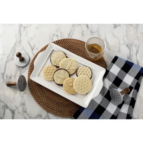  Nordic Ware Cast Cookie Stamps Honeybee, 3 count, Silver: Kitchen & Dining