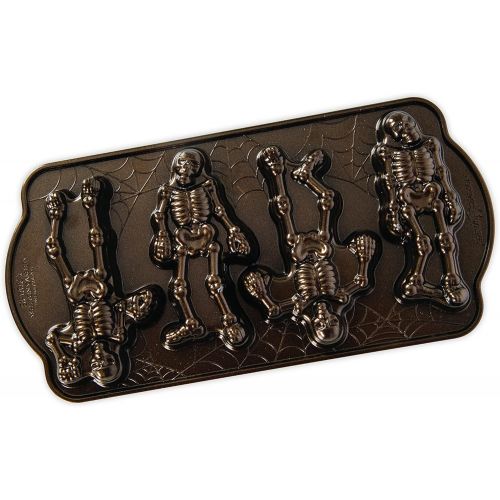  Nordic Ware Spooky Skeleton Cakelet Pan, 2 Cup Capacity, Bronze: Kitchen & Dining