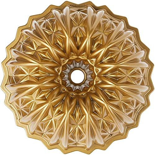  Nordic Ware Cut Crystal Cast Bundt Pan, 10 Cup Capacity, Gold: Kitchen & Dining