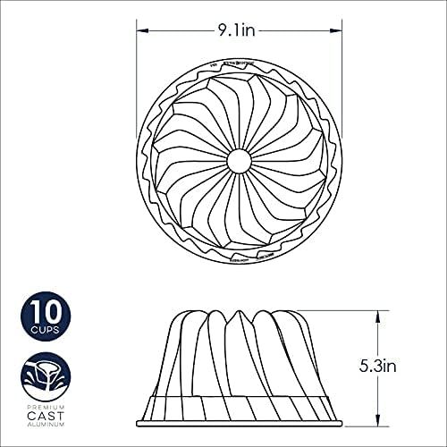  Nordic Ware Kugelhopf Bundt Cake Pan, 9 x 9 x 5.125, Gray: Kitchen & Dining