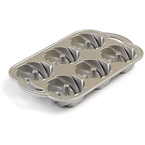  Nordic Ware Heritage Bundtlette Cake Pan, Metallic, Silver: Bundt Pans: Kitchen & Dining