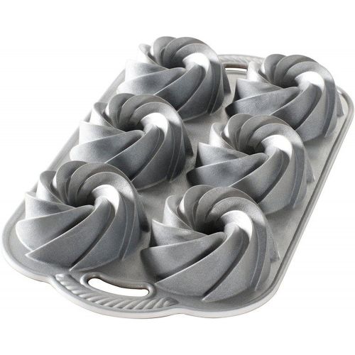  Nordic Ware Heritage Bundtlette Cake Pan, Metallic, Silver: Bundt Pans: Kitchen & Dining