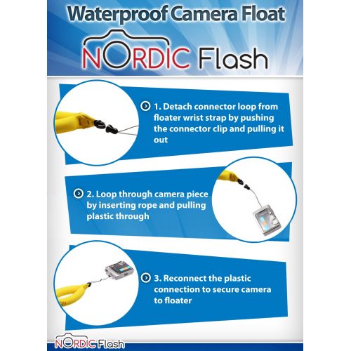  Nordic flash Waterproof Camera Float (2-pack) Floating Strap for Underwater GoPro, Panasonic Lumix, Nikon AW110, Canon D20 & D30, Fujifilm, Olympus Tough - Floats Your Device - Pink & Green- 1