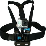 Nordic flash Chest Mount Harness for GoPro Cameras - Adjustable Body Strap Rig + 3-Way Adjustment Base with Aluminum Thumbscrew Kit - Fits All Go Pro Hero Models, HERO4, HERO3+ Black Edition -