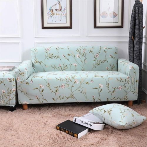  [아마존 핫딜]  [아마존핫딜]Nordmiex Stretch Sofa Slipcovers Fitted Furniture Protector Print Sofa Cover Stylish Fabric Couch Cover with 2 Pillowcases for 2 Cushion Couch(Loveseat-2 Seater,Blue Floral)