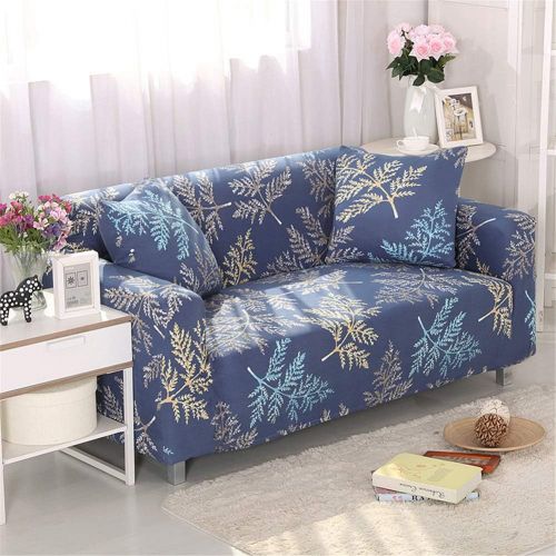  [아마존핫딜][아마존 핫딜] Nordmiex nordmiex Stretch Sofa Slipcovers Fitted Furniture Protector Printed Sofa Cover Stylish Fabric Couch Cover with 2 Pillowcases for 2 Cushion Couch(Loveseat-2 Seater,Leaves)