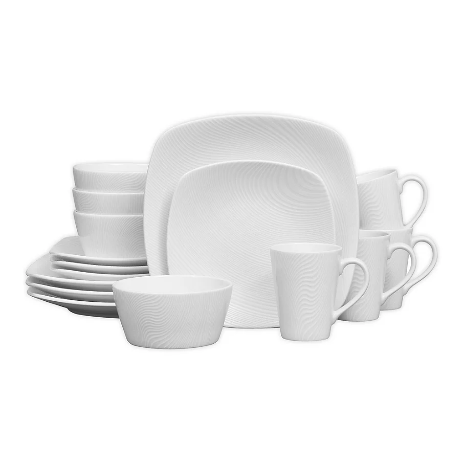 Noritake White on White Dune Square 16-Piece Dinnerware Set