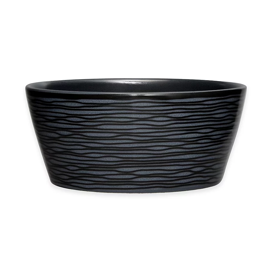 Noritake Black on Black Swirl Round Fruit Bowl