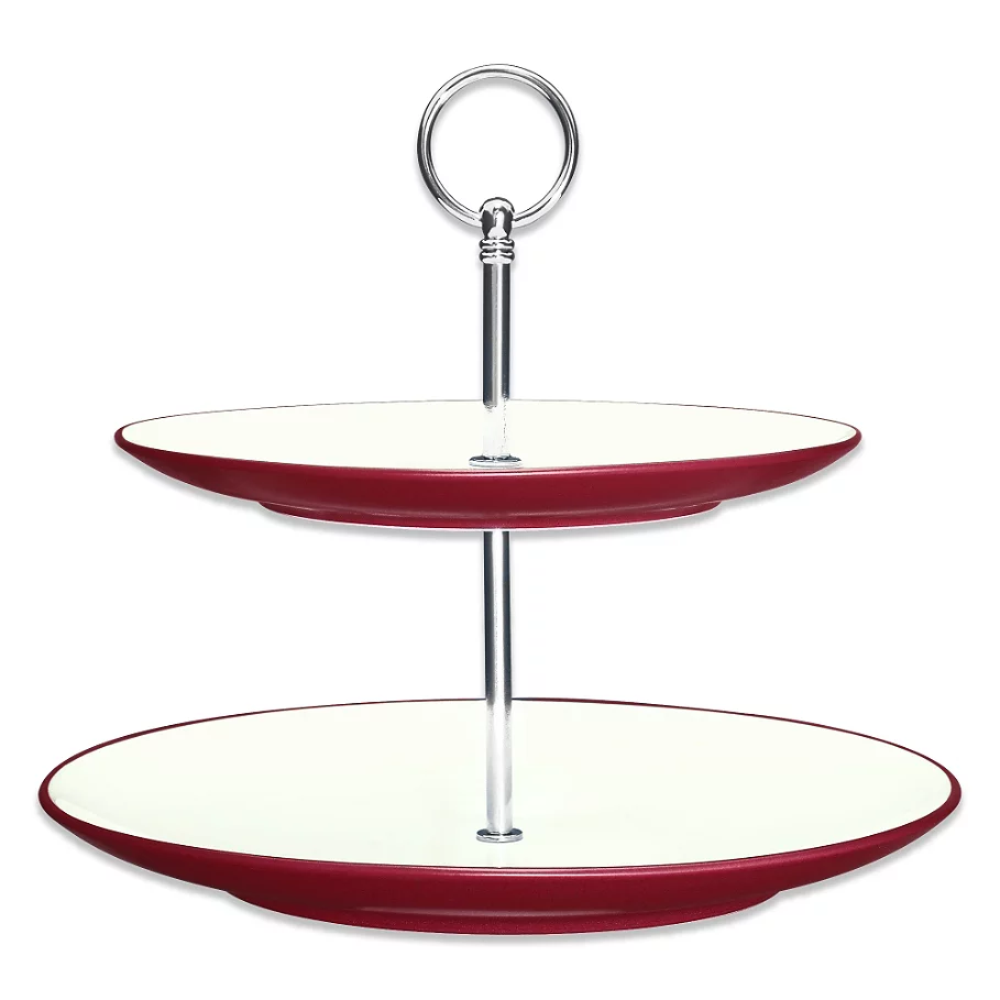  Noritake Colorwave 2-Tier Hostess Tray in Raspberry