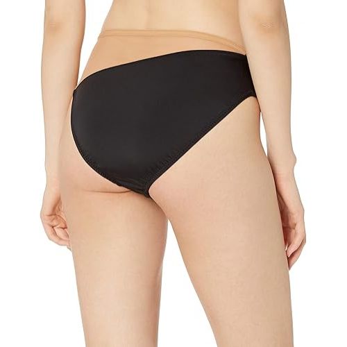  Norma Kamali womens Bikini Bottoms, Black/Nude Mesh, Large US