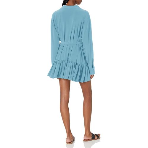  Norma Kamali Women's Oversized Boyfriend Shirt with Ruffle