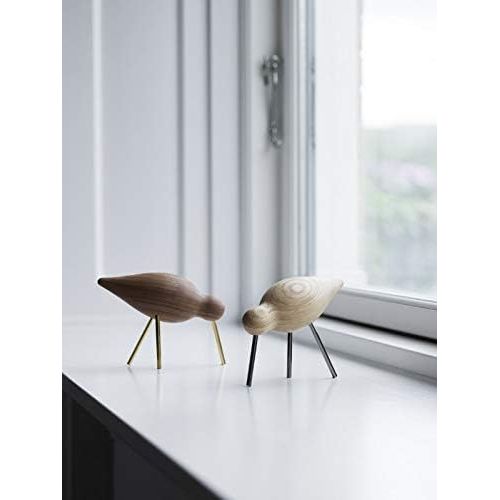  Normann Copenhagen Norman Copenhagen Shorebird Deko-Vogel, Walnussholz, Mehrfarbig, 7,5x11,5x4,5cm